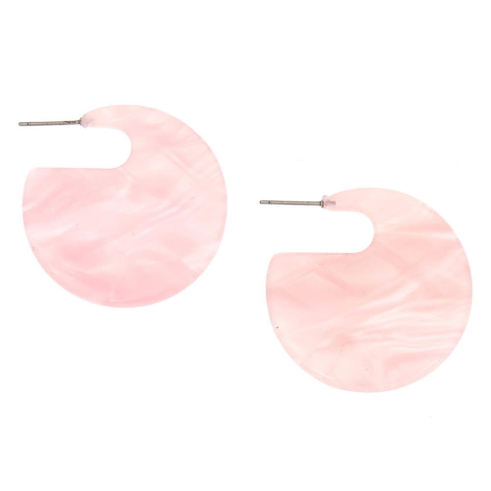 NEW Tortoise Shell 40MM Hoop Earrings - Pink NWT - Picture 6 of 8